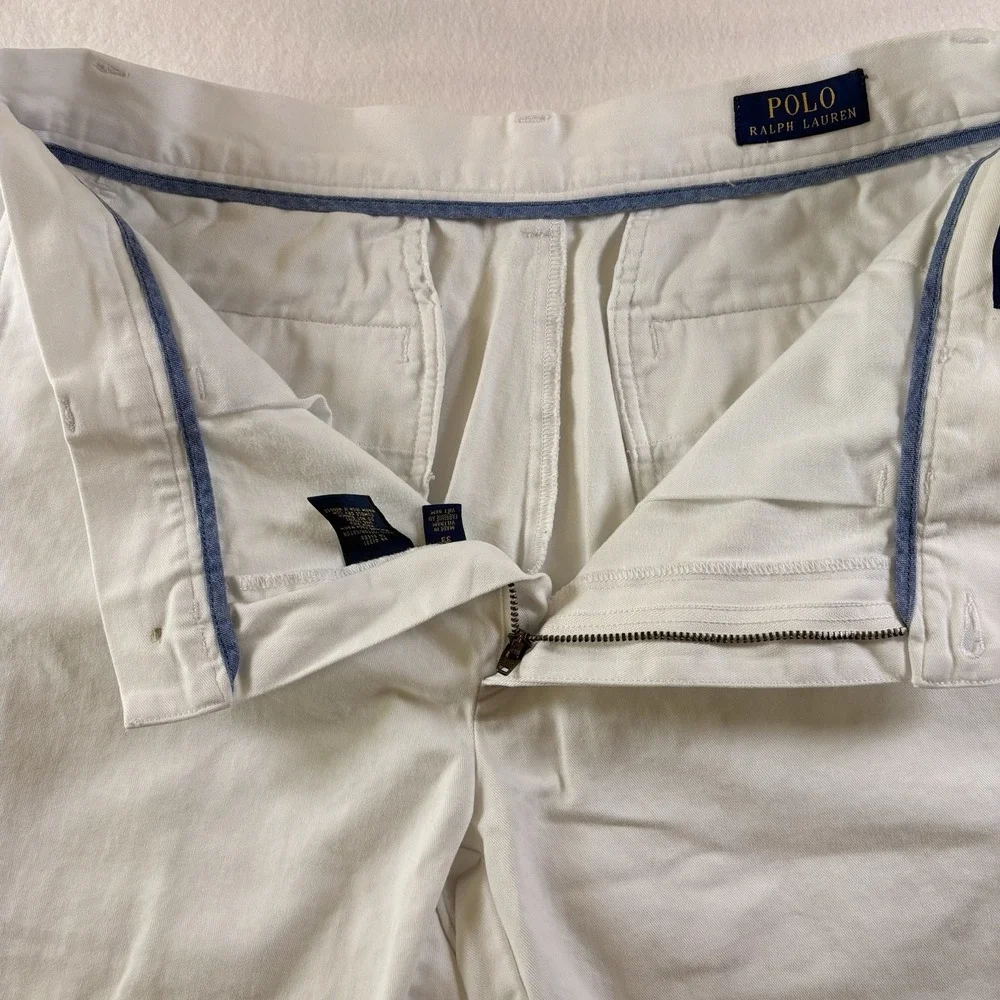 Polo Ralph Lauren Shorts Mens 33 White Chino Classic Fit Flat Front 9